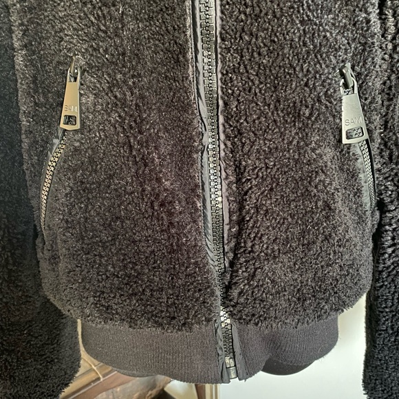SAM Boucle Faux Shearling Nala Outdoor Coat Water Resistant Bomber Jacket - Picture 3 of 16